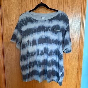 Champion Blue and Gray Tie-Dye Tee